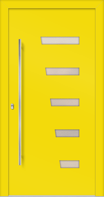 Rita as - jednostranný překryv; barva - ral1021; prosklení - crepi; madlo - md04k; rozeta - re03op